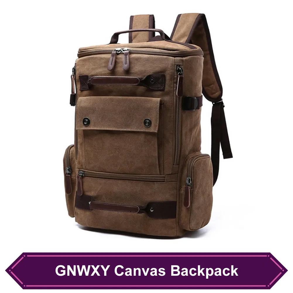 Мужской холщовый рюкзак GNWXY многофункциональный деловой дорожный ранец большая