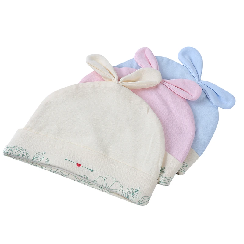 

Solid Cotton Newborn Baby Tire Caps With Ear Girls Boys Sun Hats With Bow 2022 Spring Summer Baby Girls Clothing Accessories