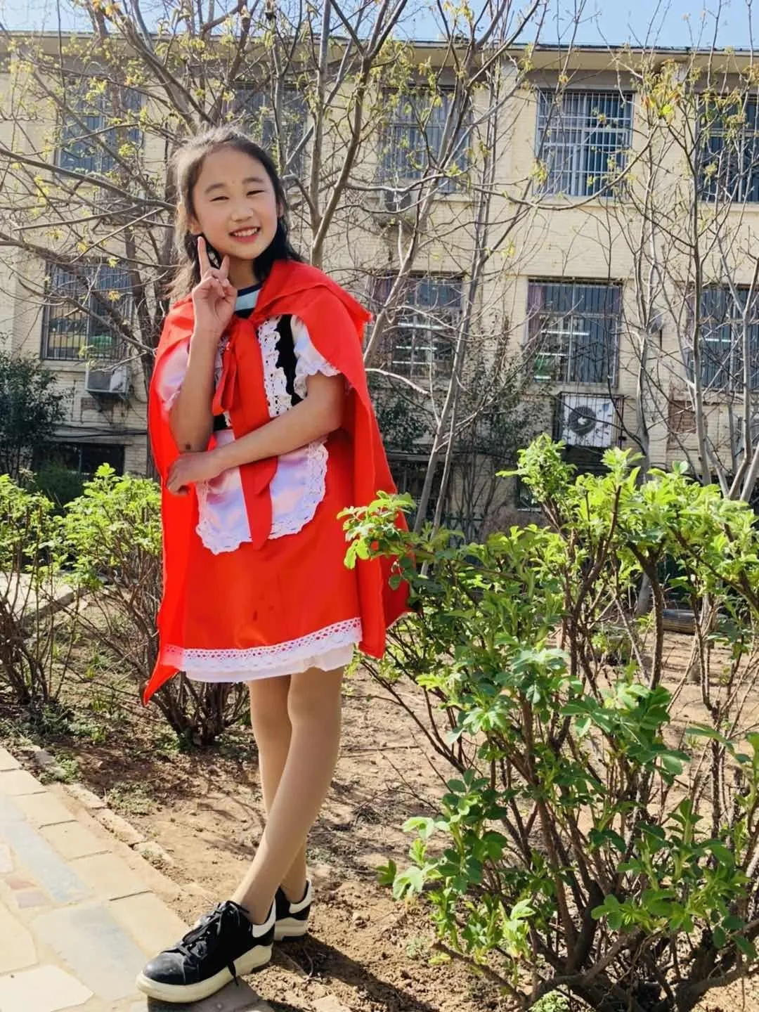 Набор из 5 шт.! Детское красное платье для косплея с капюшоном маленьких девочек