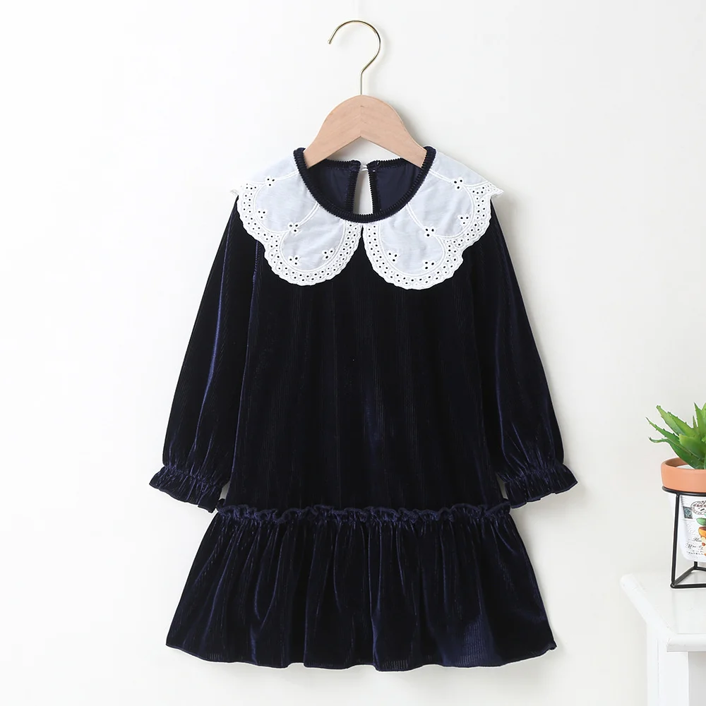 

Peter Pan Long Sleeved women's wear, beautiful clothes, dark blue, 2-6t, autumn and winter, new in 2021