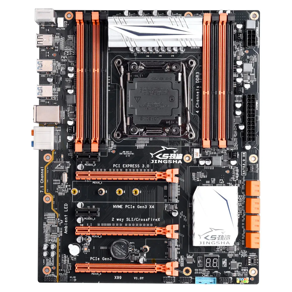 Экстремальная игровая Материнская плата Intel X99 LGA 2011-3 с четырехканальный DDR3 до 256 ГБ 3-way PCIE 3rd Gen x16 слоты