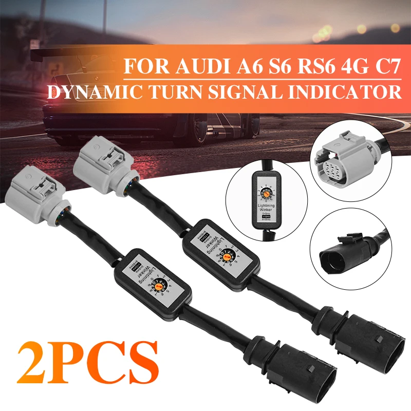 

2pcs Dynamic Turn Signal Indicator LED Taillight Add-on Module Cable Wire Harness For AUDI A6 S6 RS6 4G C7 Left&Right Tail Light