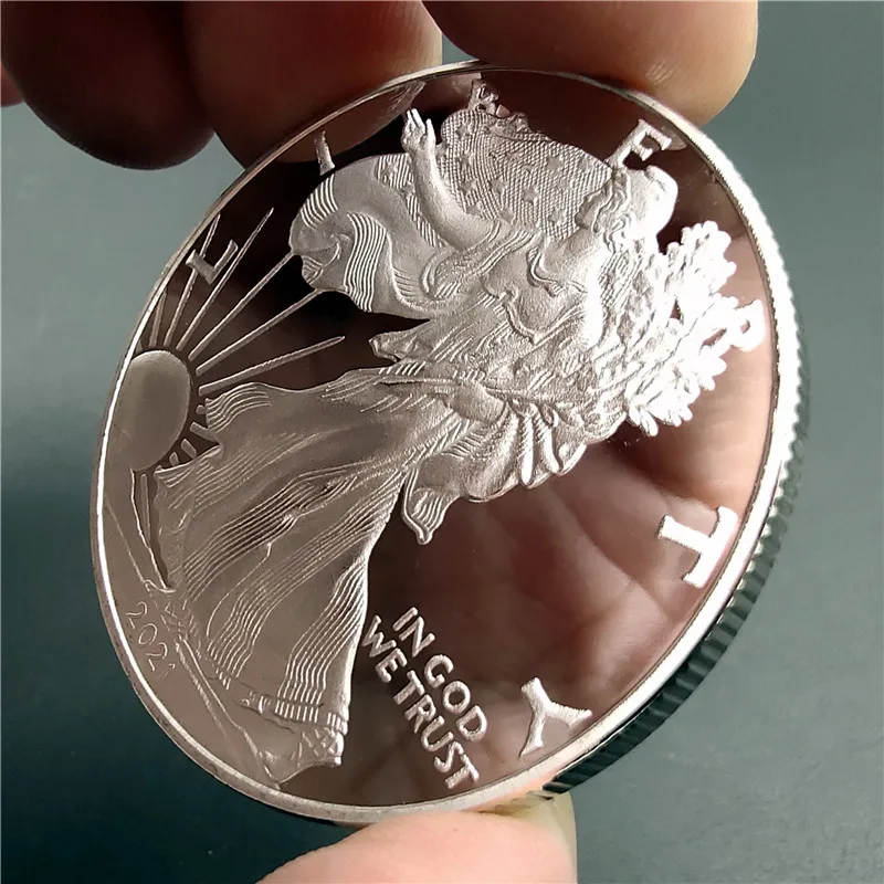 Estatua de la libertad United, monedas de desaf&iacute;o coleccionables de plata de 11 piezas, regalos de A&ntilde;o Nuevo, monedas conmemorativas, Colecci&oacute;n fina, 2011 ~ 2021-4
