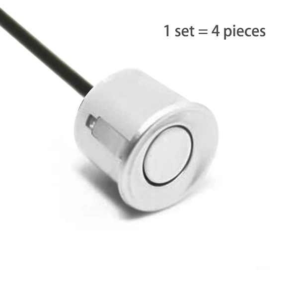4pcs Silver Sensor Автомобильный комплект светодиодных датчиков парковки 22 мм Датчик s подсветка Дисплей обратный резервный Радар монитор Система Авто парктроник 12 В черный серебристый - Название цвета: 4pcs Silver Sensor