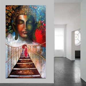 Modular Canvas Painting Home Decoration 1 Pieces/Pcs Buddhist Monk Pictures Modern Printed Cuadros Poster For Corridor  Frame