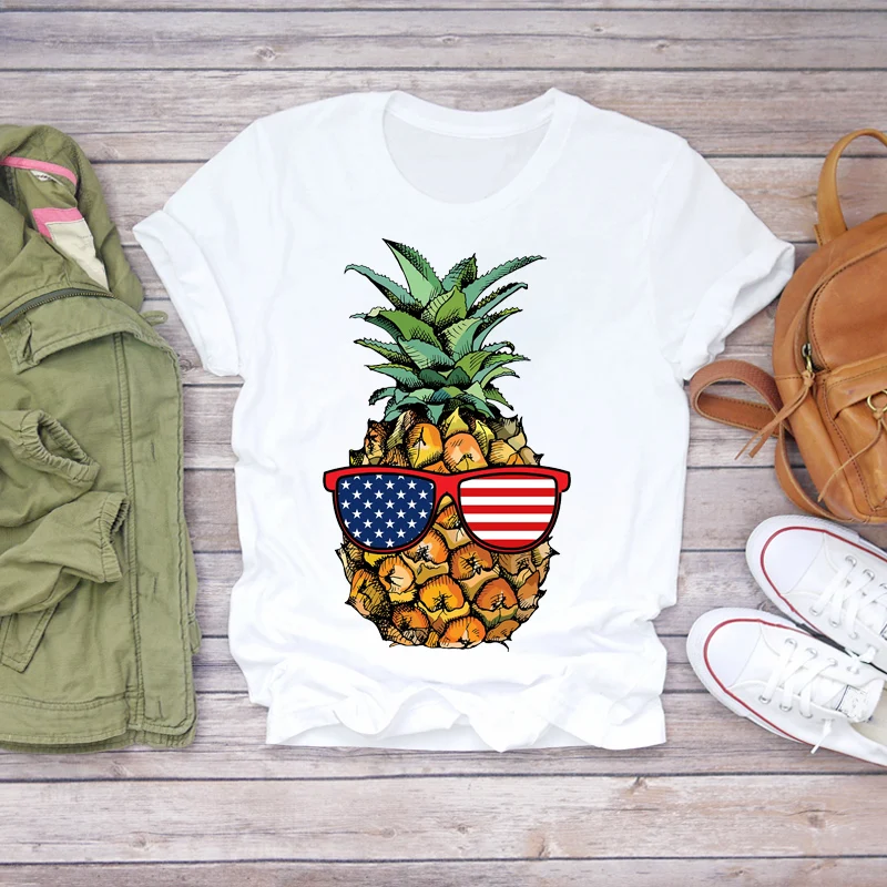

Women 2020 Cartoon Funny Cute Print Summer Pineapple Fruit Camisa Shirt Ladies Womens T-shirts Top T Graphic Female Tee T-Shirt