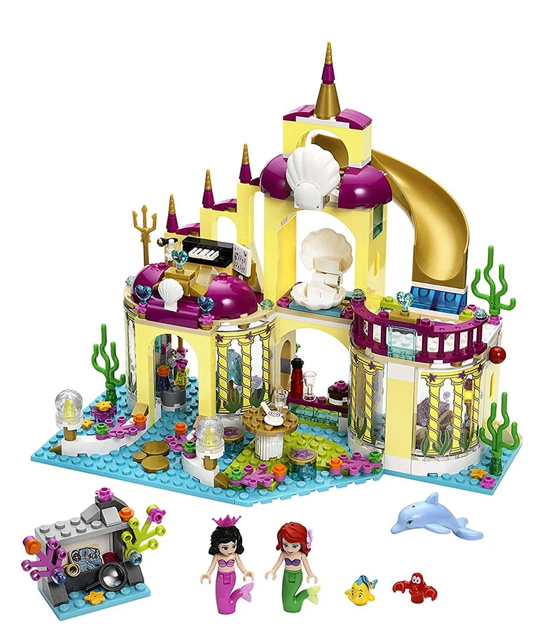 Принцесса замок Блок Набор Мини DIY Эльза Анна Белль Ариэль Рапунцель строительные кирпичные игрушки для девочек