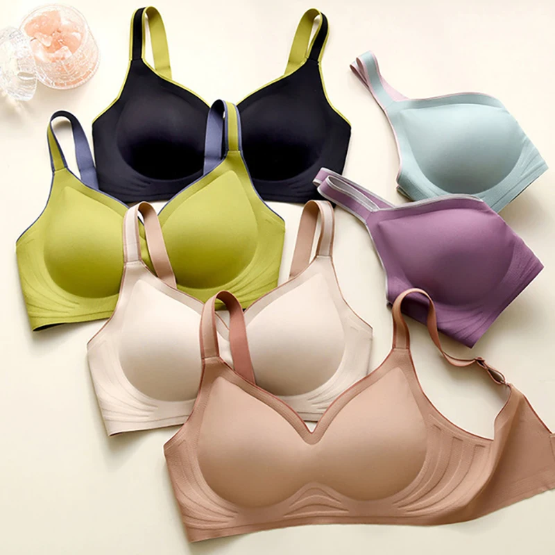 

Latex Seamless bra Comforable Bras for women Push up Underwear Without Wire Free Plus size Lingere No Steel Rims Beautiful Back