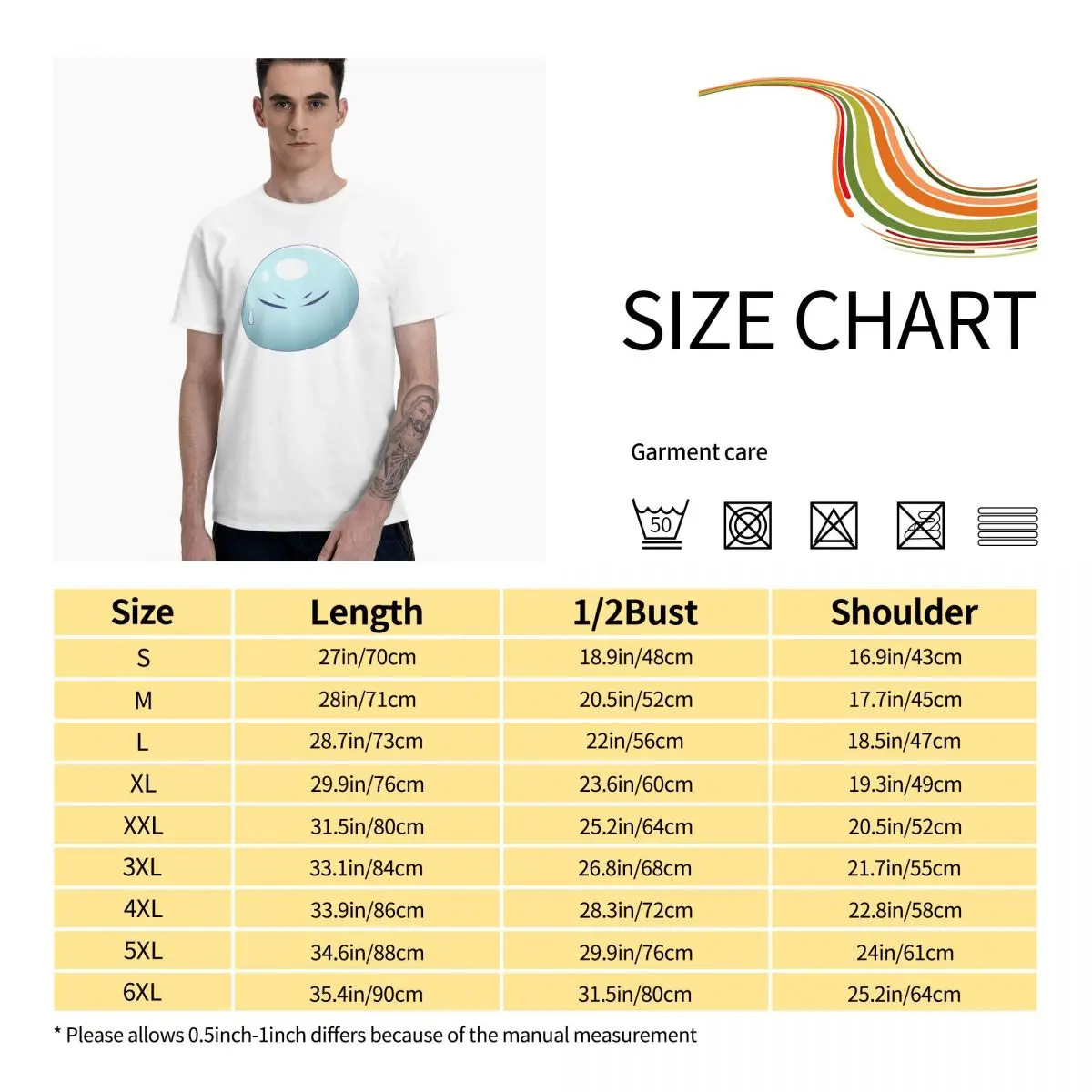 

That Time I Got Reincarnated As A Slime - Rimuru Aesthetic Clothes Men's Basic Short Sleeve T-Shirt Graphic Funny Tops