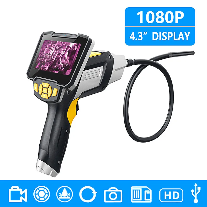 

HD Endoscope 1080P 4.3 inch 8mm Inspection Camera for Auto Repair Tool IP67 Waterproof Snake Tube Borescopes 30