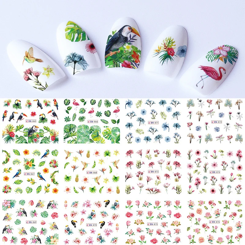 12 видов конструкций/лист Красота Фламинго разные варианты дизайна полный