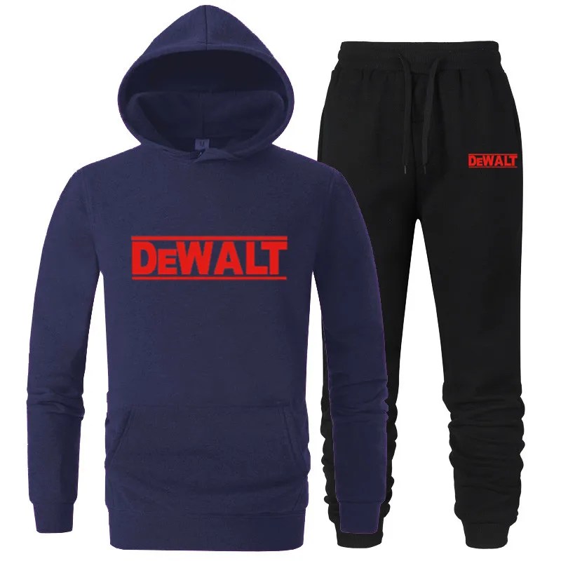 

2021New Men's Hoodie Set Autumn Hip Hop DEWALT Series Sweatshirt Fashion Men's Shirt and Pants Sportswear