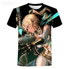 Модная футболка с 3d эффектом японского аниме Genshin, повседневный детский летний уличный топ с коротким рукавом для мужчин и женщин
