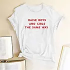 Поднять обувь для мальчиков и девочек так же буквы футболка женская короткий рукав лето Feministe футболки Гранж Tumblr равенства Топы