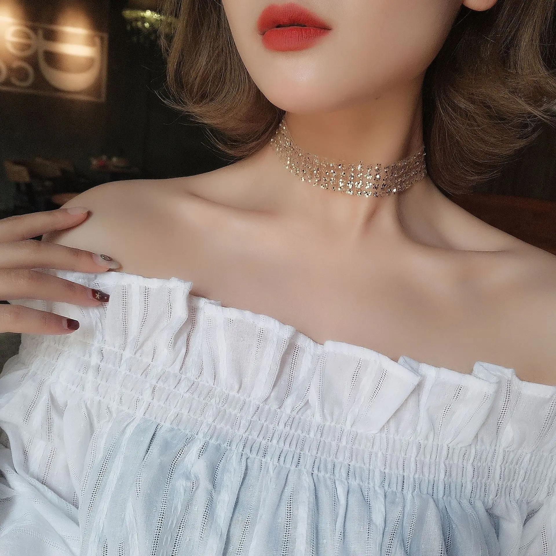 2020 блестящие ключицы ожерелья цепи для женщин девушек Корейская Ювелирная