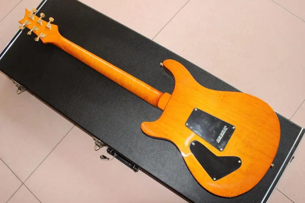 Электрическая гитара с футляром. Зеленый Цвет Тигр Пламя Топ гитары. Ручной