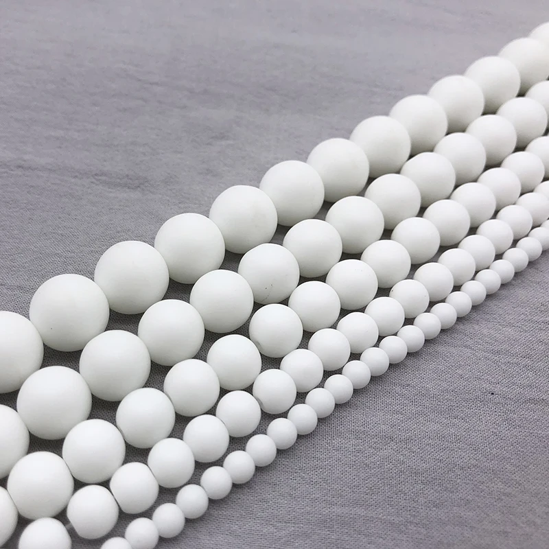 Оптовая продажа бусины из натурального матового белого фарфора для изготовления