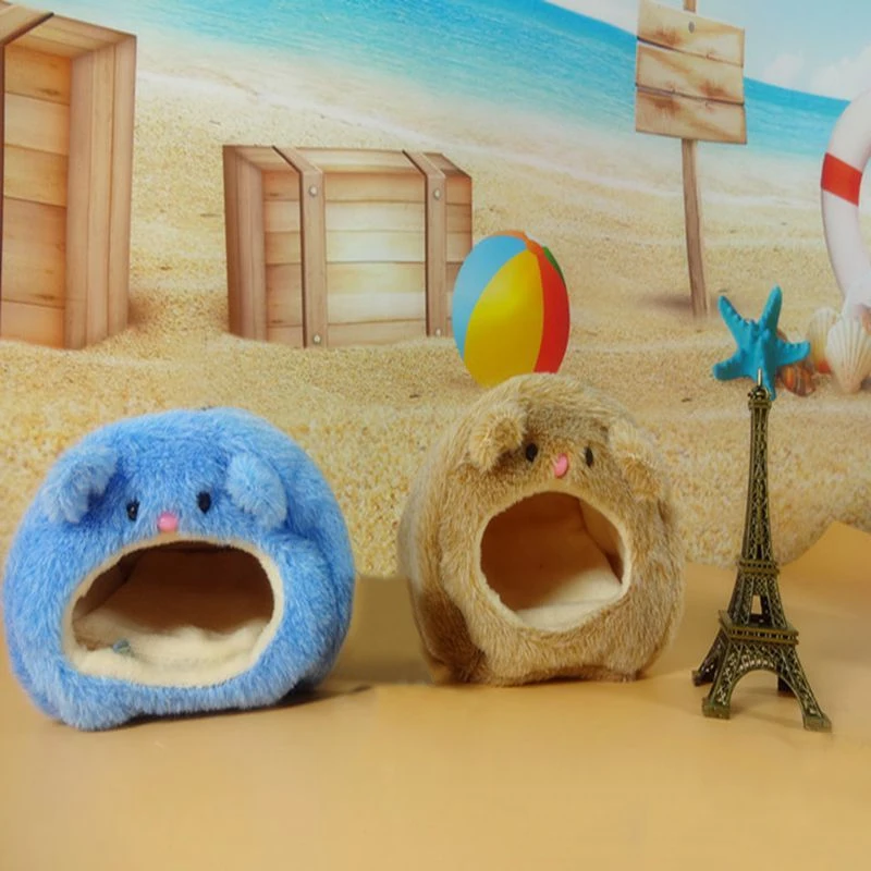 11*11cm Cotton Bed Cute Bear Shape Hamster House Soft Plush Small Animal Cage Winter Warm Nest Doggie Kitten Pets Supplies | Дом и сад