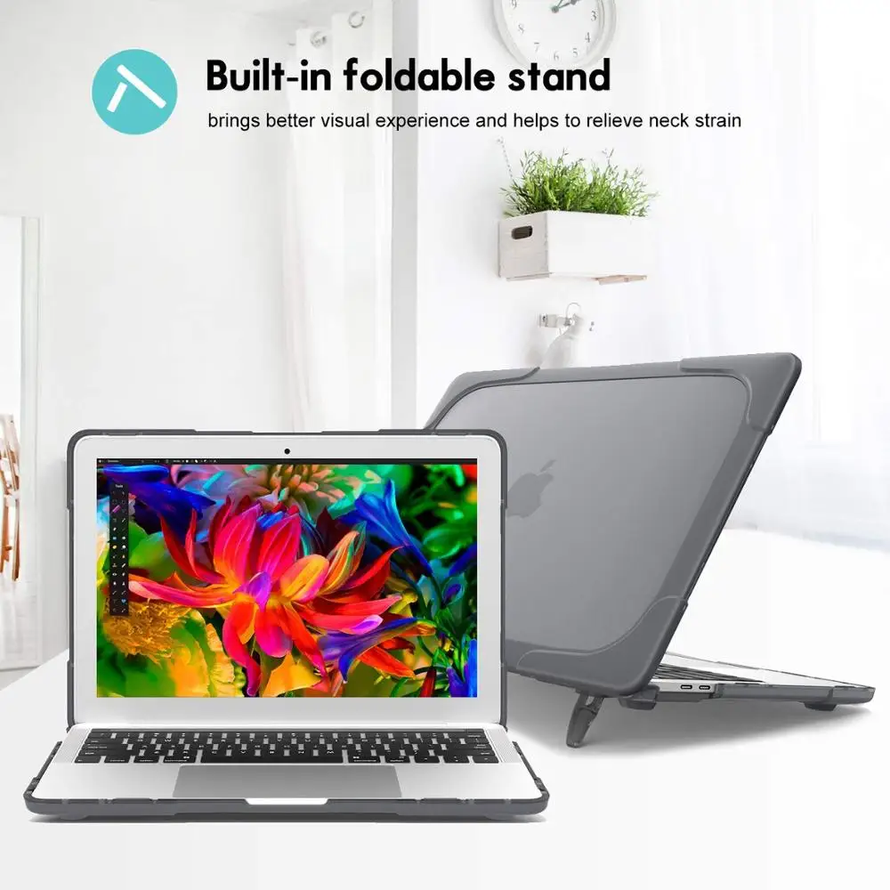 Новый противоударный Внешний чехол Складная подставка для Macbook Air Pro retina 11 12 13 15