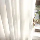 Японские белые тюлевые оконные шторы для гостиной, хлопково-льняные прозрачные вуали, занавески для Bedrrom, однотонные занавески, затемненные, домашний декор