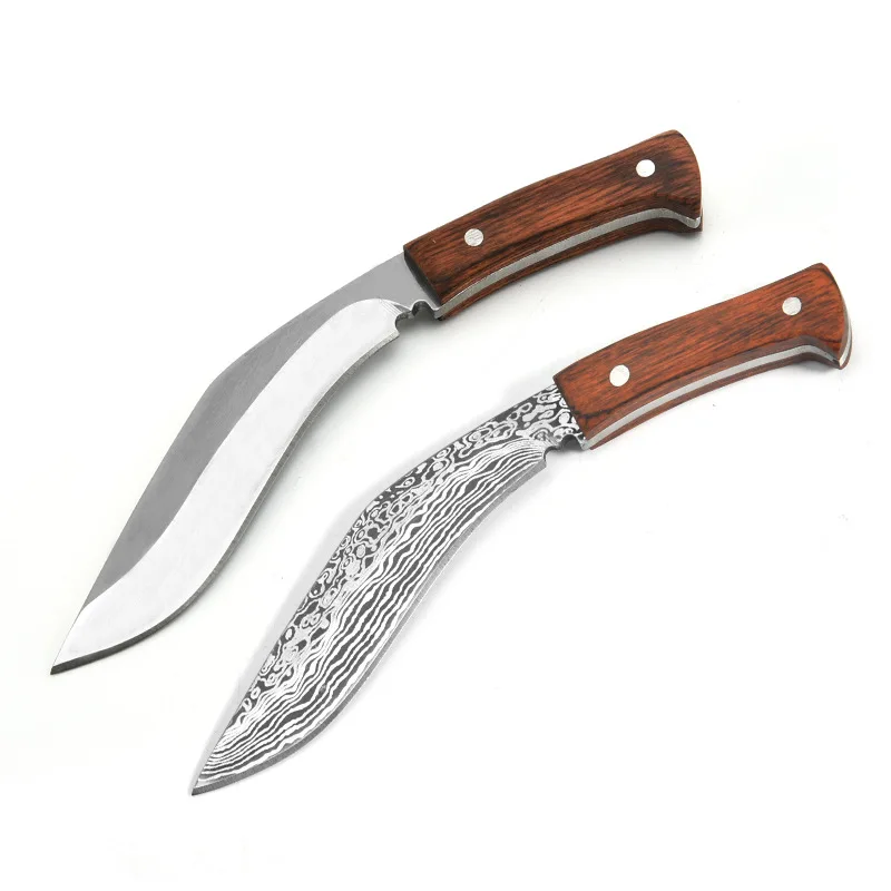 

Mini 3CR13 Stainless Steel Fixed Blade Knife Camping Scimitar Wooden Handle Pocket Nepal