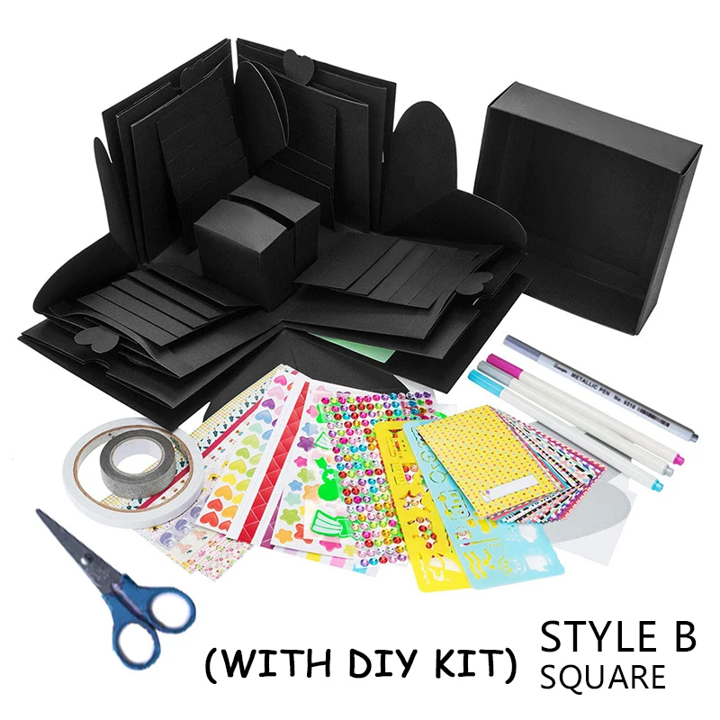 with DIY Kit DIY сюрприз любовь взрыв коробка подарок взрыв на юбилей скрапбук DIY Фотоальбом день рождения подарок на день Святого Валентина с DIY Kit - Цвет: with DIY Kit