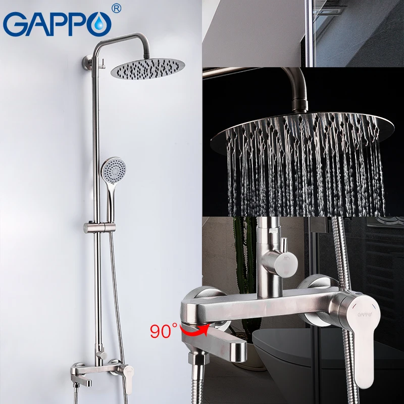 

GAPPO 304 набор для душа из нержавеющей стали для ванной комнаты Faucetsset холодная и горячая вода антиобжигающие Смесители для ванной комнаты