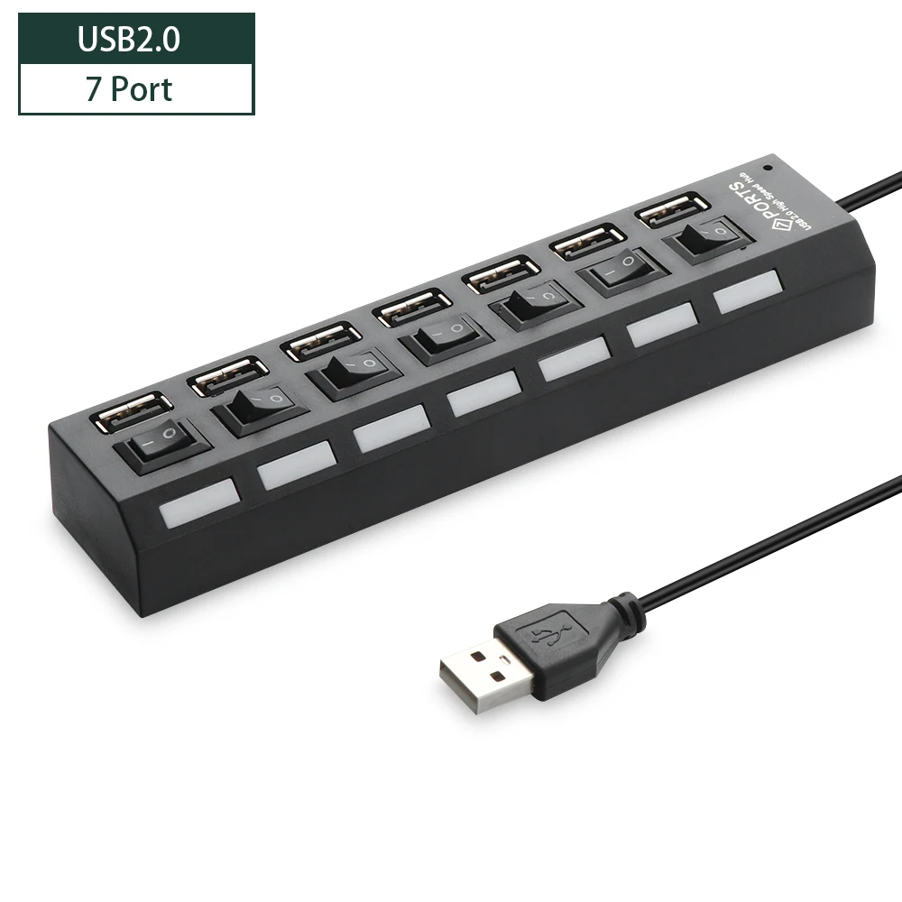 

Концентратор USB 3,0, разветвитель с несколькими портами USB 4/7, высокоскоростной концентратор данных, разветвитель, компьютерные аксессуары с ...