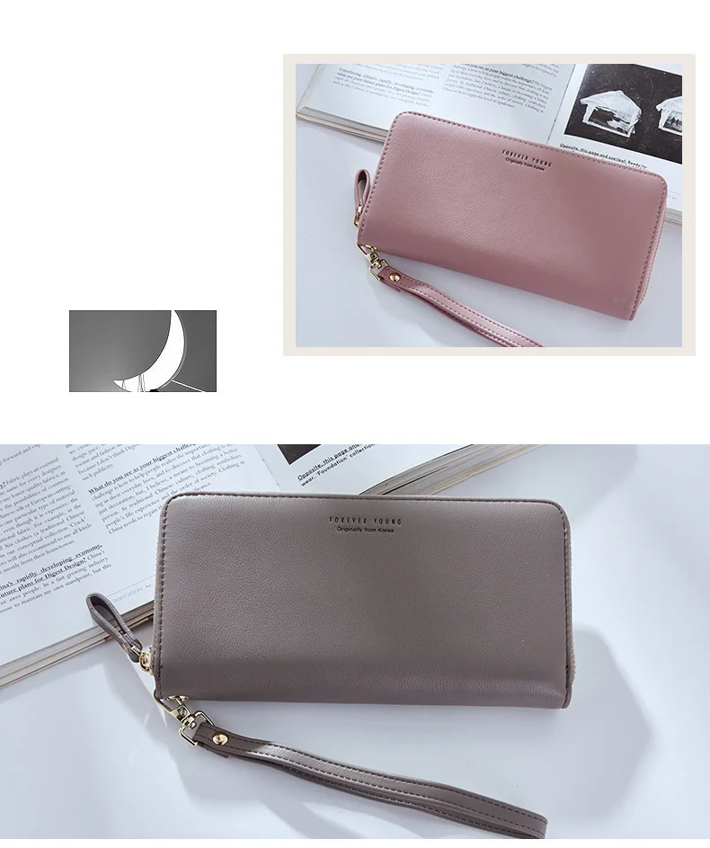 Wristband Women Long Clutch Wallet Large Capacity Wallets Female Purse Lady Purses Phone Pocket Card Holder Carteras