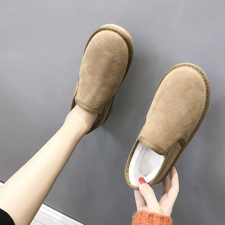 

Women's cotton shoes 2022 autumn winter new plus velvet snow boots warm bread shoes a pedal plus size boots women fur boots