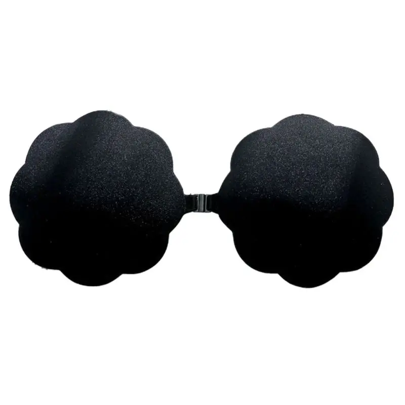 

Women Sticky Strapless Push Up Bra Front Buckle Adhesive Invisible Nipple Covers DXAD