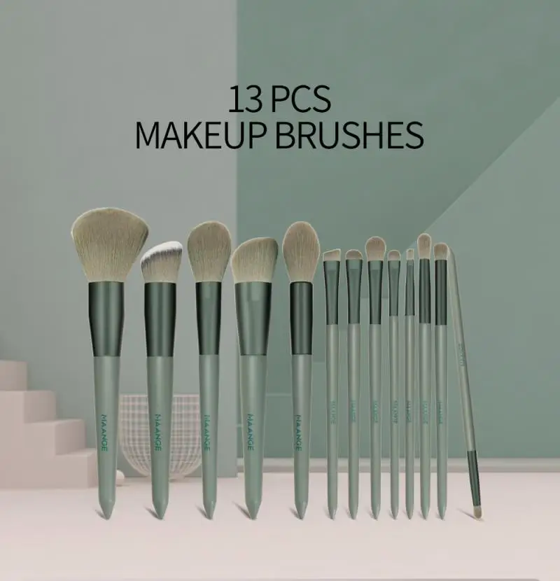 

MAANGE 13Pcs Makeup Brushes Tool Set Cosmetic Powder Eye Shadow Foundation Blush Blending Beauty Make Up Brush Maquiagem