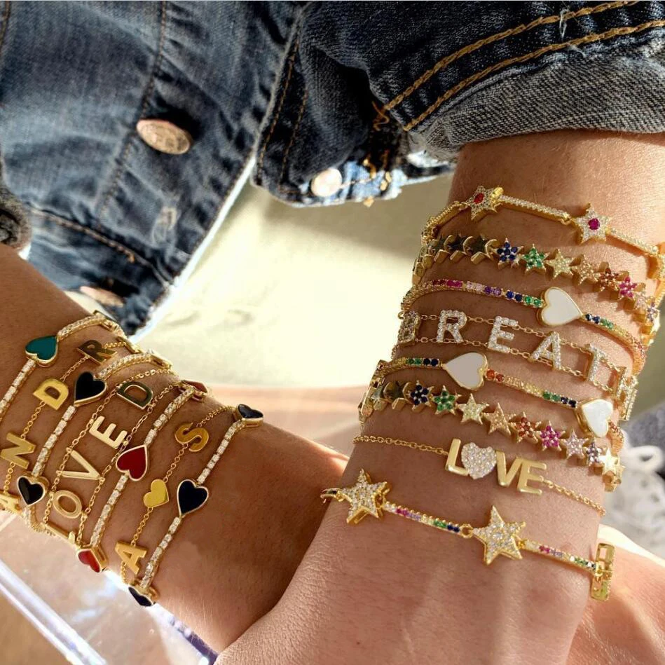 Новинка 2019 браслет с фианитами и простое эмалированное геометрическое ожерелье