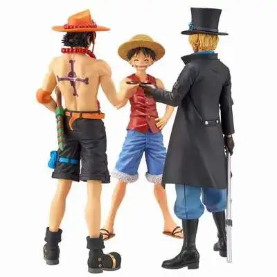 

Amine One Piece Luffy Portgas·D Ace Sabo Three brothers Static Action Figure Toys