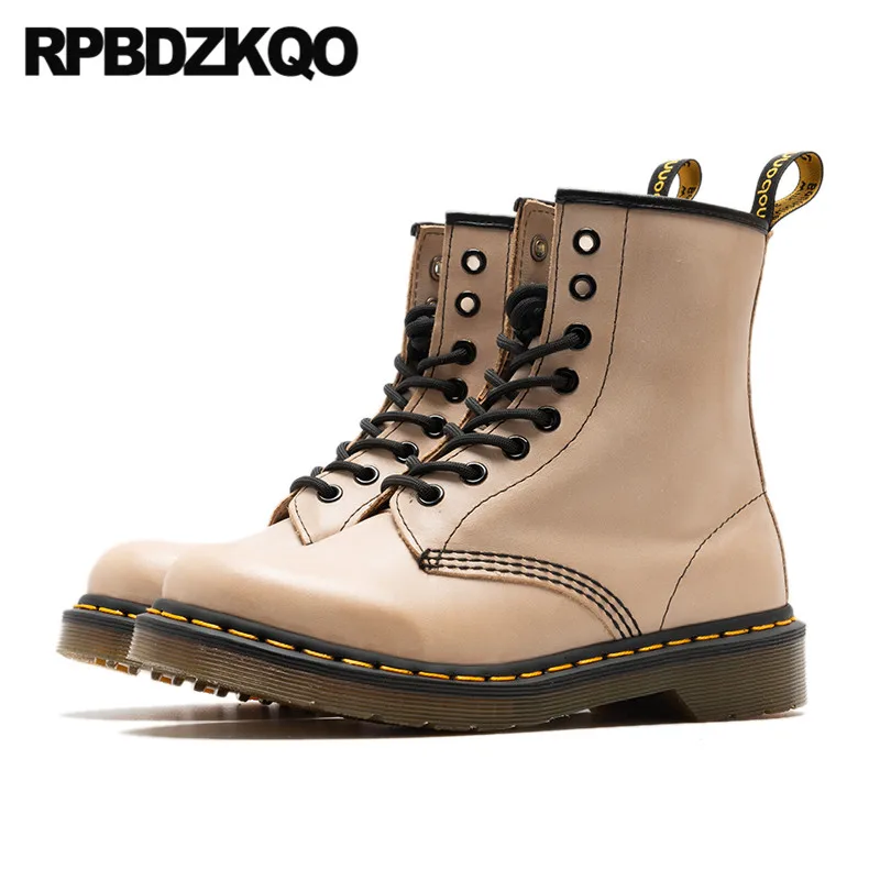 Женские ботильоны на плоской подошве осенние ботинки из натуральной кожи с