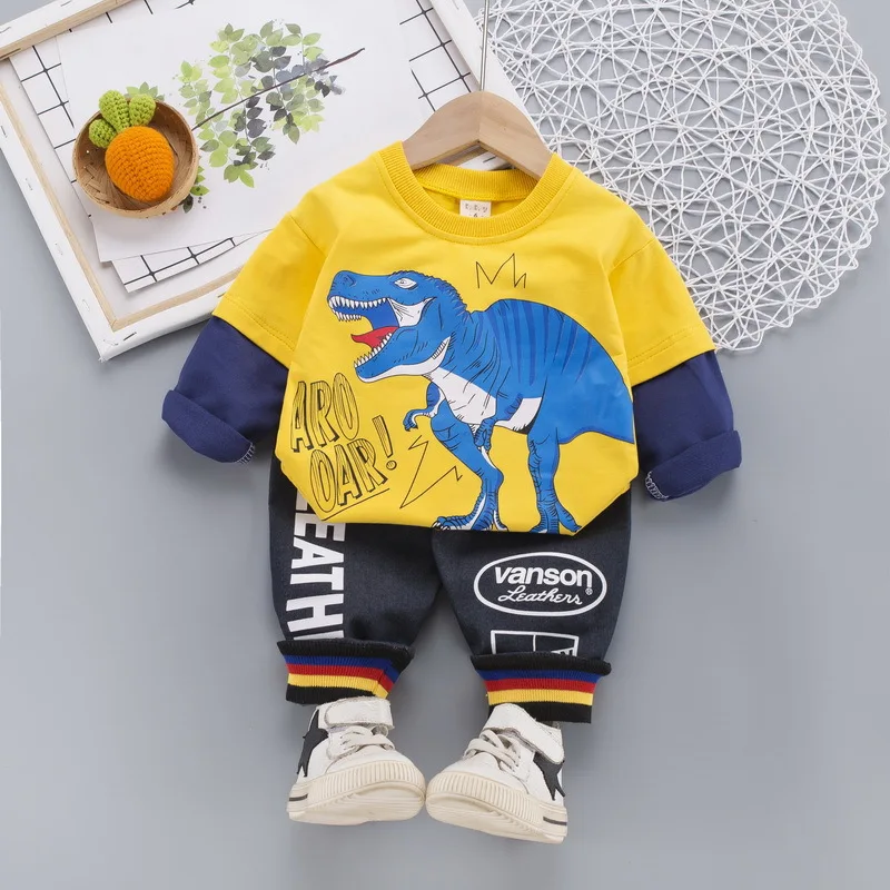 

0-4Y Dinosaur Baby Boys Clothes Spring Baby Clothes Set Tops+Pants Tracksuit Suit 2pcs Kids Clothes Girls For Baby Girls Outfit