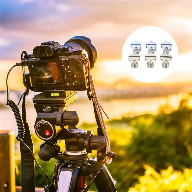 

6pcs Camera Screw with Slotted for Tripod Monopod Ball Head Quick Release Plate