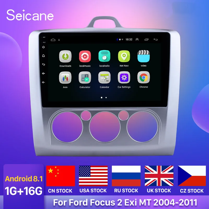 Seicane 9 &quot2Din автомобильный GPS мультимедийный плеер Радио Android 1 для ford focus EXI MT 2 3 Mk2/Mk3
