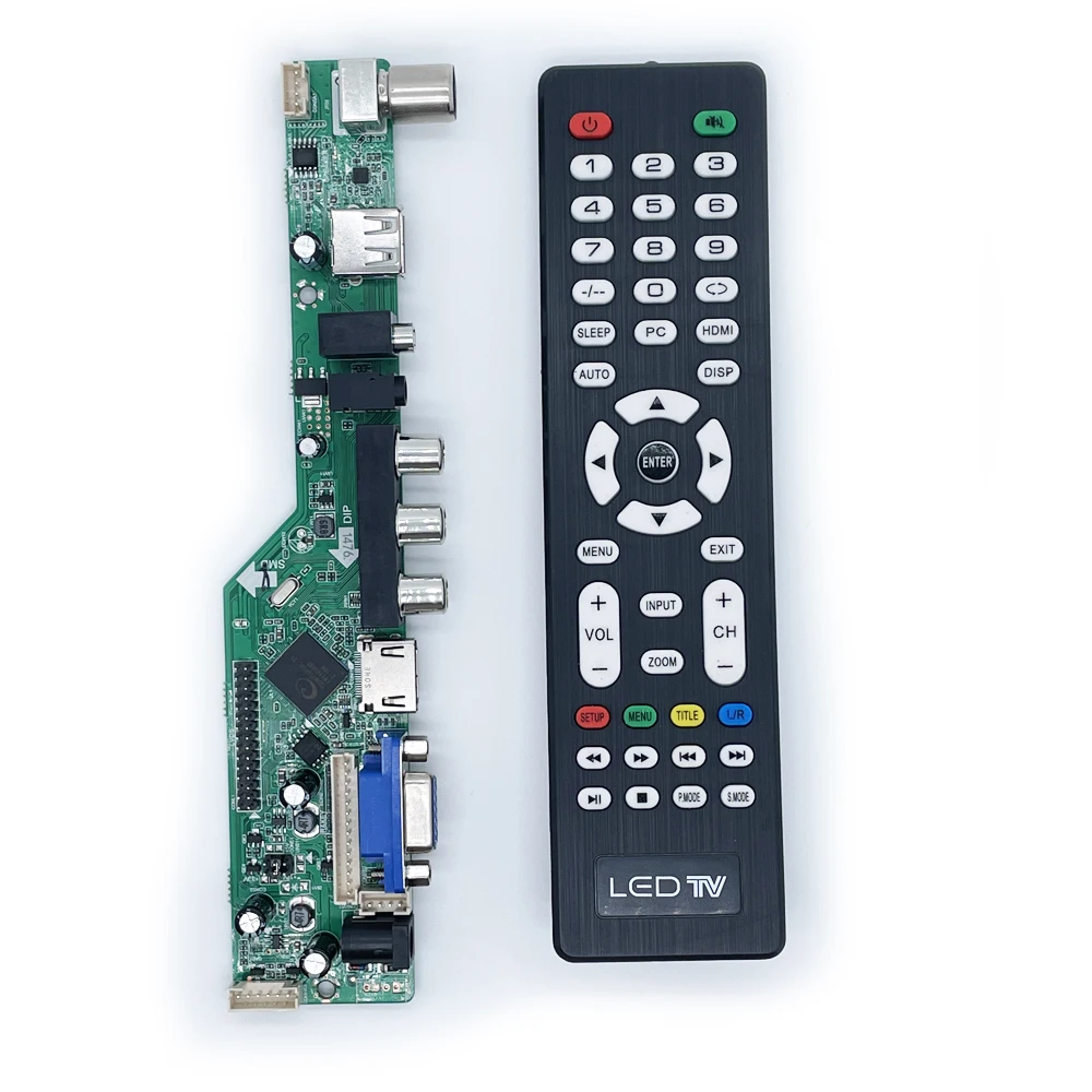 Универсальная плата драйвера контроллера ЖК-телевизора V53 VGA USB материнская для