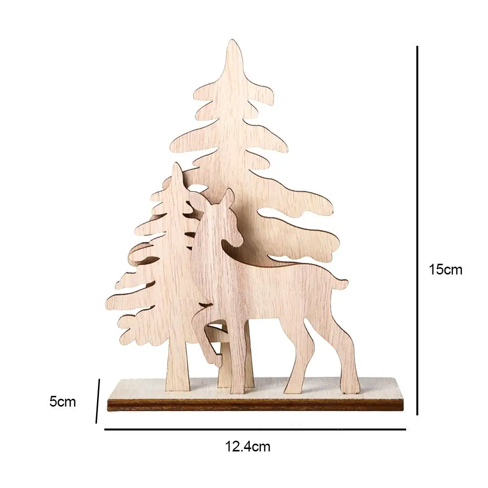 2020 деревянные рождественские поделки Декор рождественская елка Милый лось