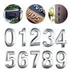 Самоклеящиеся Серебристые цифры-наклейки от 0 до 9 цифр для шкафа сделай сам, почтовый ящик для шкафа, адреса отеля, квартиры, Современная табличка с цифрами для дома