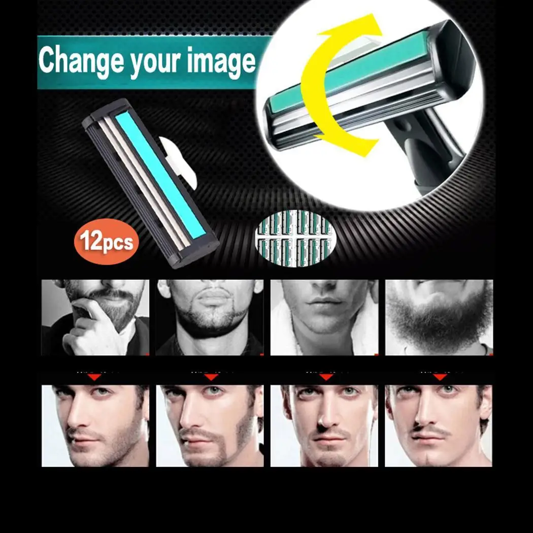 12 шт. острая Мужская бритва лезвия Ножи как изображение лезвие бритвы для лица