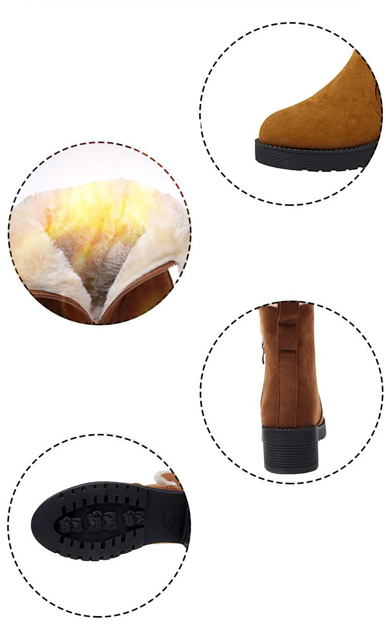 Зимние сапоги женская зимняя обувь на платформе с толстой подошвой; botas mujer; женские ботинки; нескользящие Зимние ботильоны