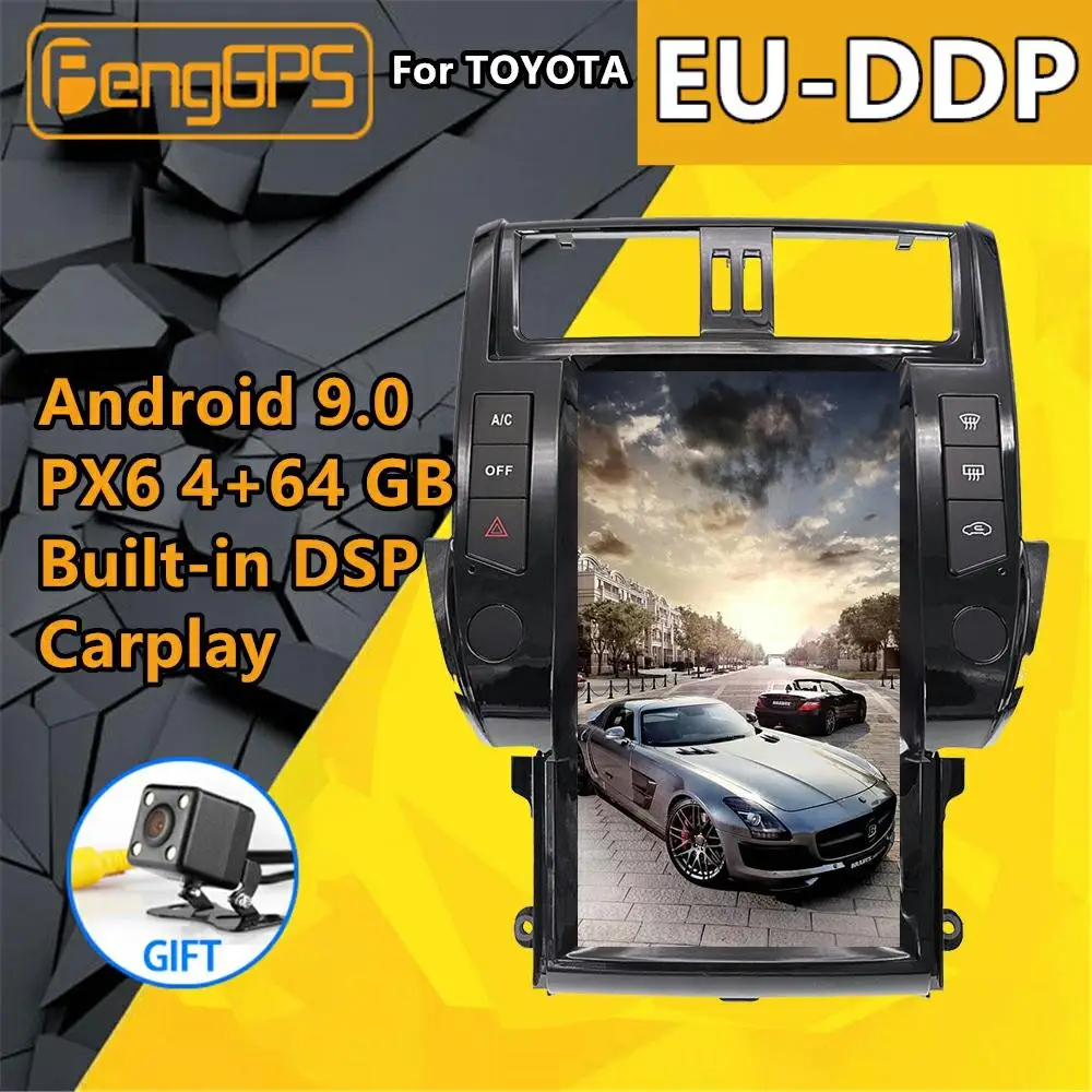Автомобильный мультимедийный плеер для TOYOTA Land Cruiser Prado 150 2010-2013 с экраном Tesla Android PX6