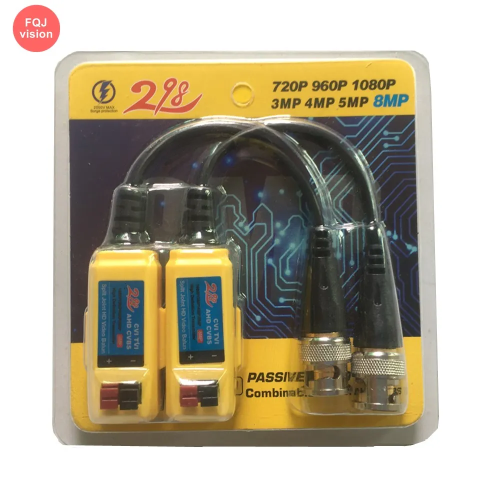 

5 Pairs 8MP AHD Camera Video Balun Twisted Pair Transmitter Connecter 1 Channel Video Baluns For 2MP 5MP 8MP TVI/CVI/AHD Cameras