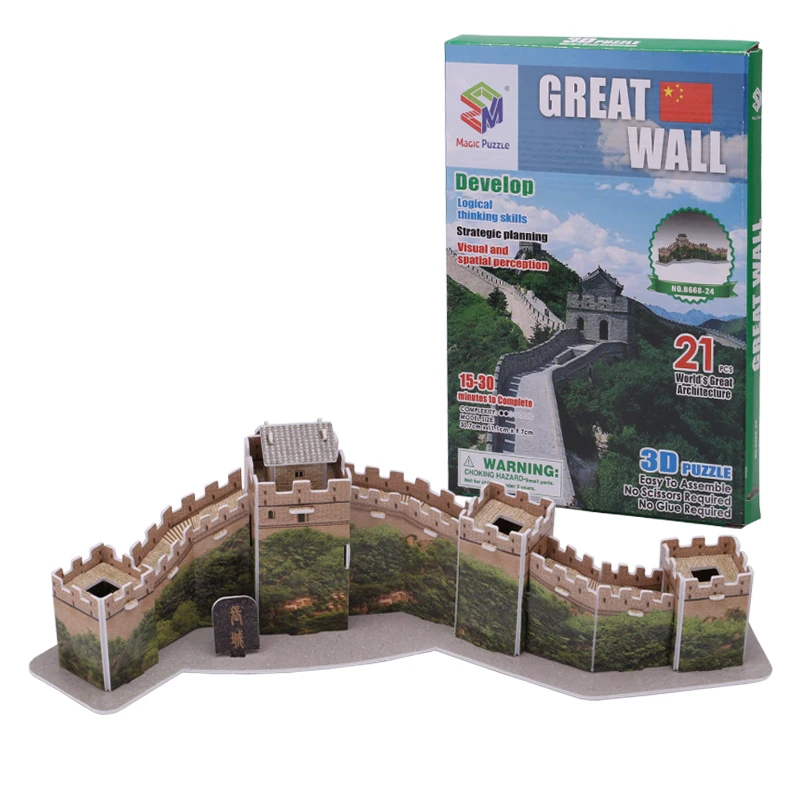 Эва всемирно известные архитектурные здания 3D пазл 21 шт. Китай Great Wall Обучающие