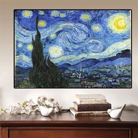 van gogh starry night canvas painting prints wall art posters pitures famous paintings for home decoration living room cuadros
