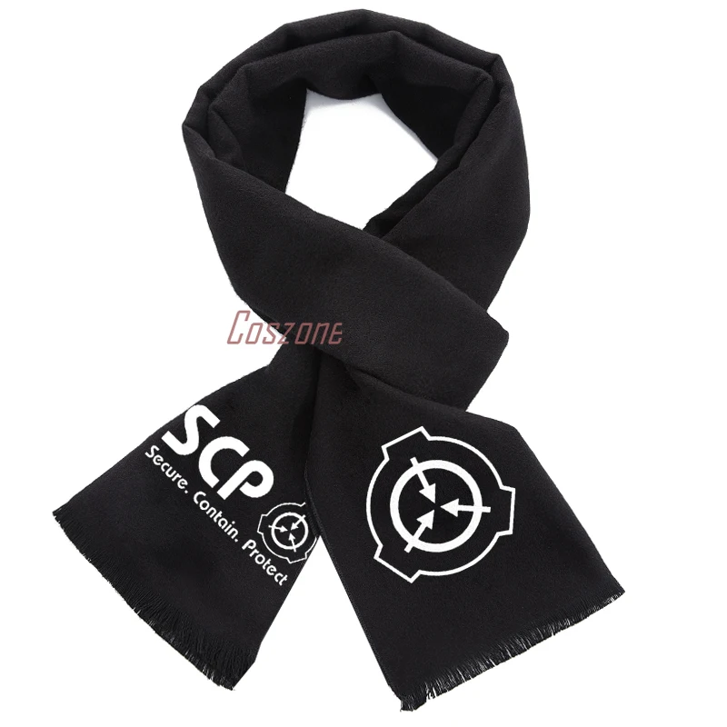 Зимний теплый шарф SCP Cosplay Черный шейный платок для женщин и мужчин