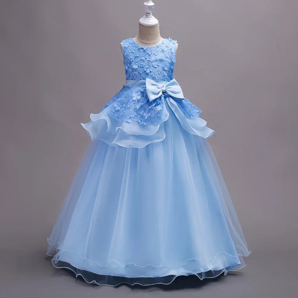 

Sleeveless Little Girl Ball Gown Lace Tulle Ruffle Flower Girl Dresses For Weddings Holy Communion Party Ball Gown For Kids