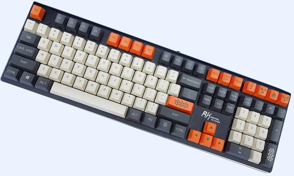 Толстые колпачки для ключей PBT от OEM 112 клавиш в стиле ретро оранжевые лазерные